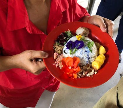 plate of colourful foods sourced from garden