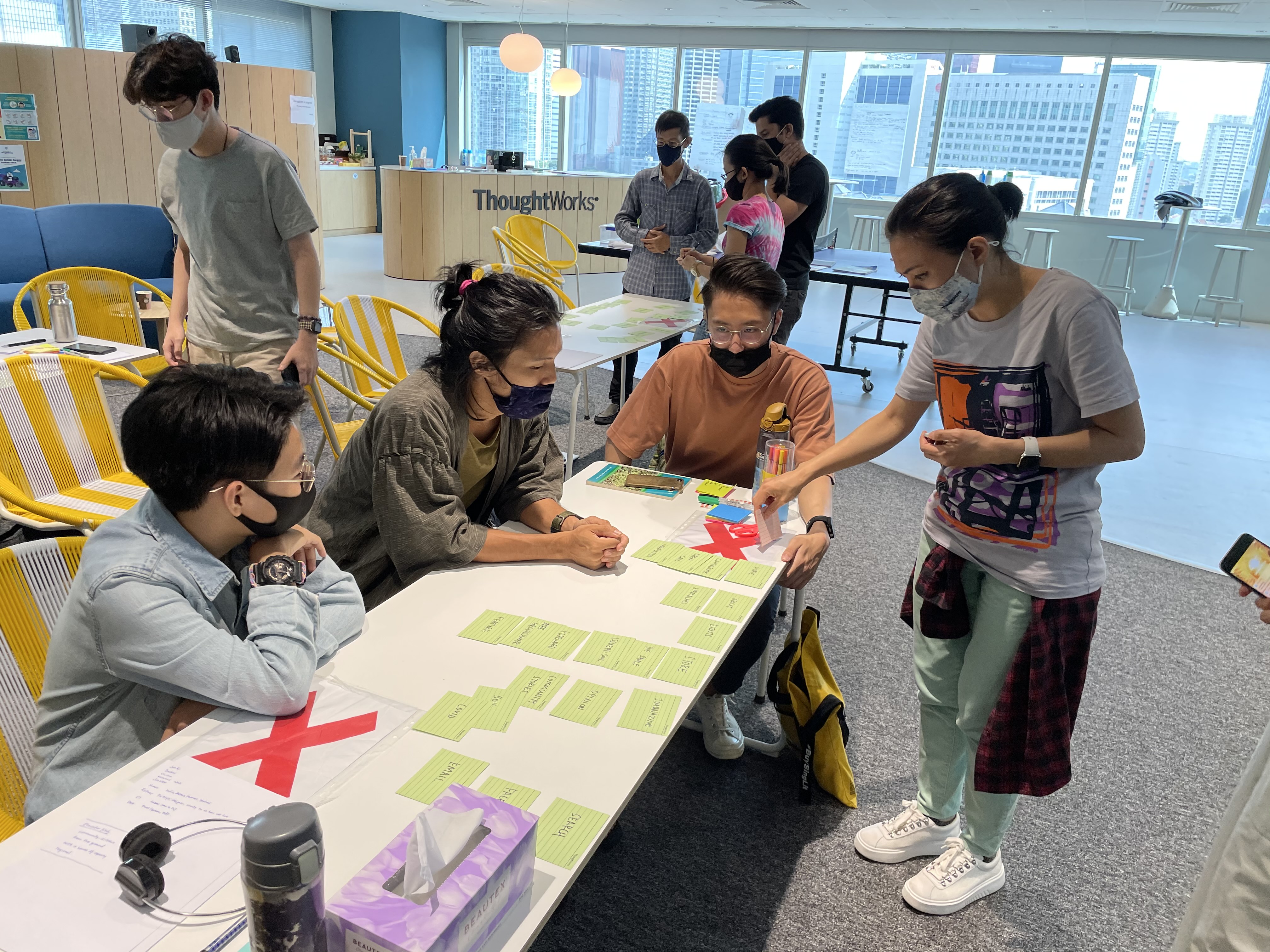 Card sorting activity for Foodscape Pages redesign Discovery workshop