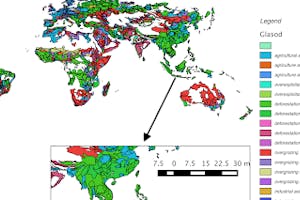 Green - Deforestation and removal of natural vegetation; Blue: Agricultural activities, GLASOD, 1991. WORLD MAP OF THE STATUS OF HUMAN-INDUCED SOIL DEGRADATION.