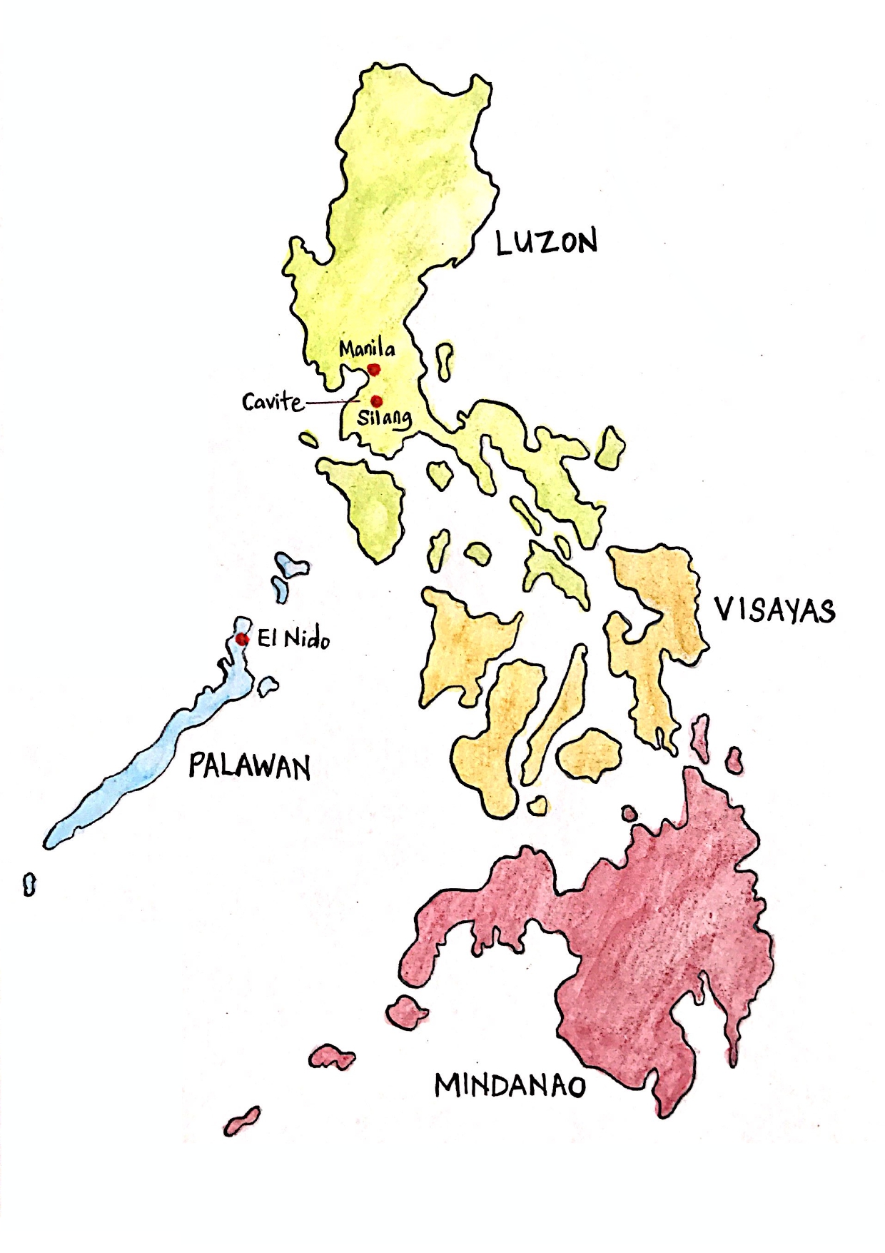 illustration of map of The Phillipines