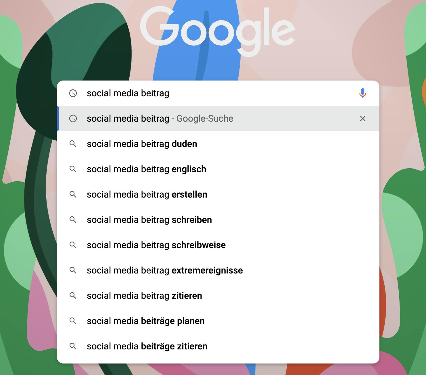 Google Suchergebnisse