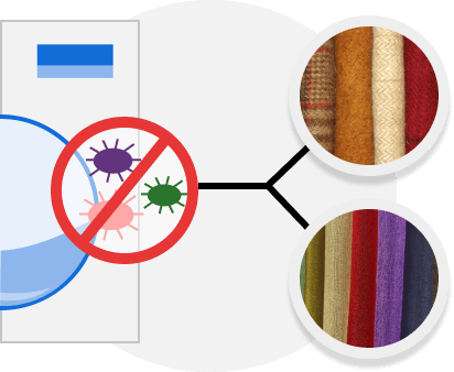 Illustration of Washing Machine Killing Viruses and Bacteria, including MRSA and C-Difficile