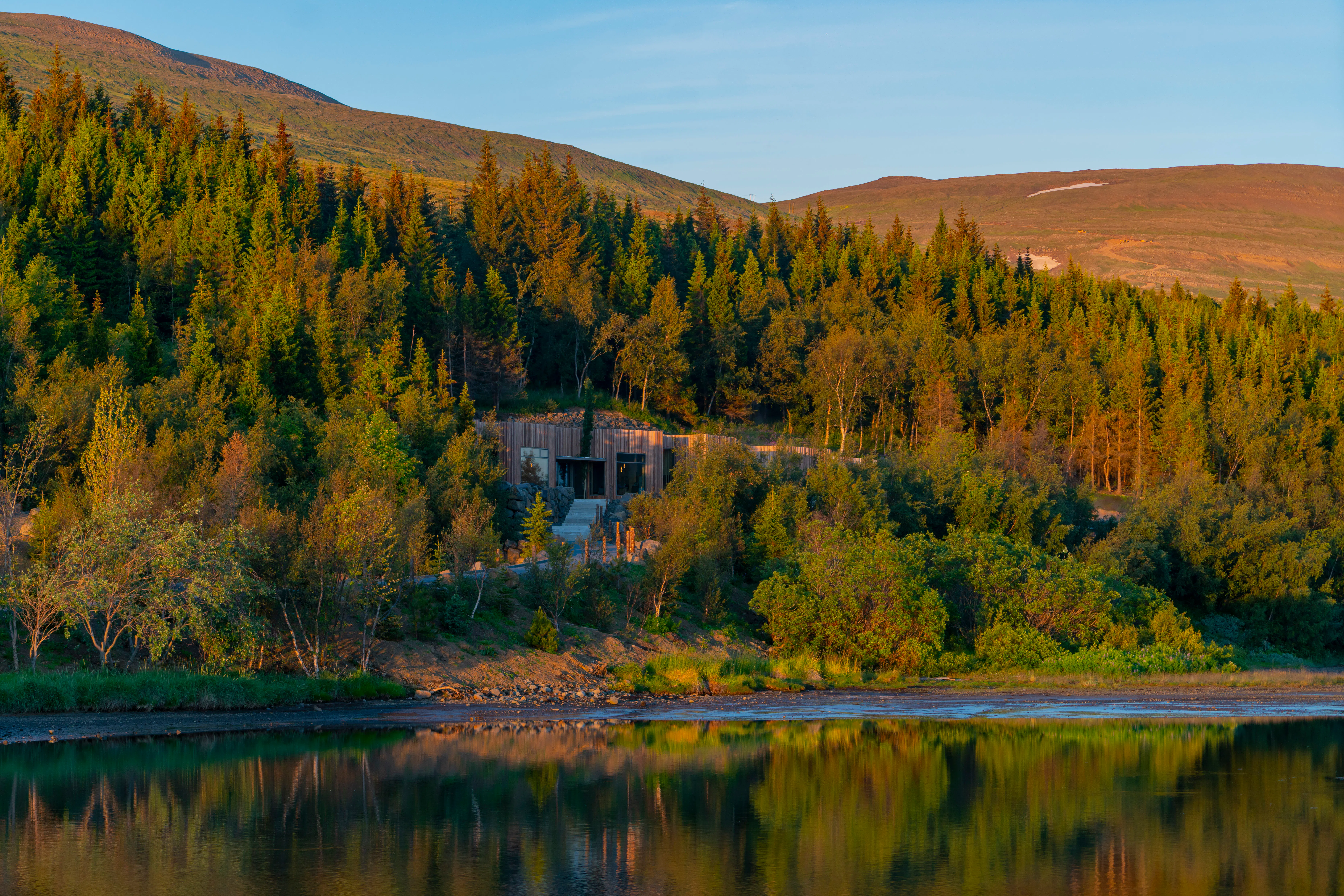 Forest Lagoon is a new geothermal spa located in Vaðlaskógur forest, couple...