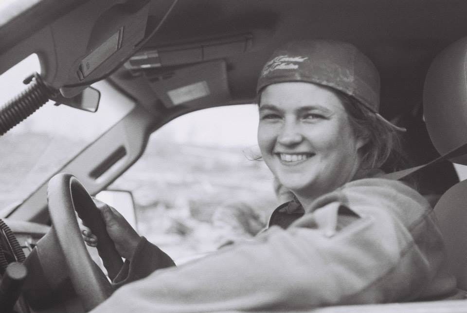 Woman driving a car