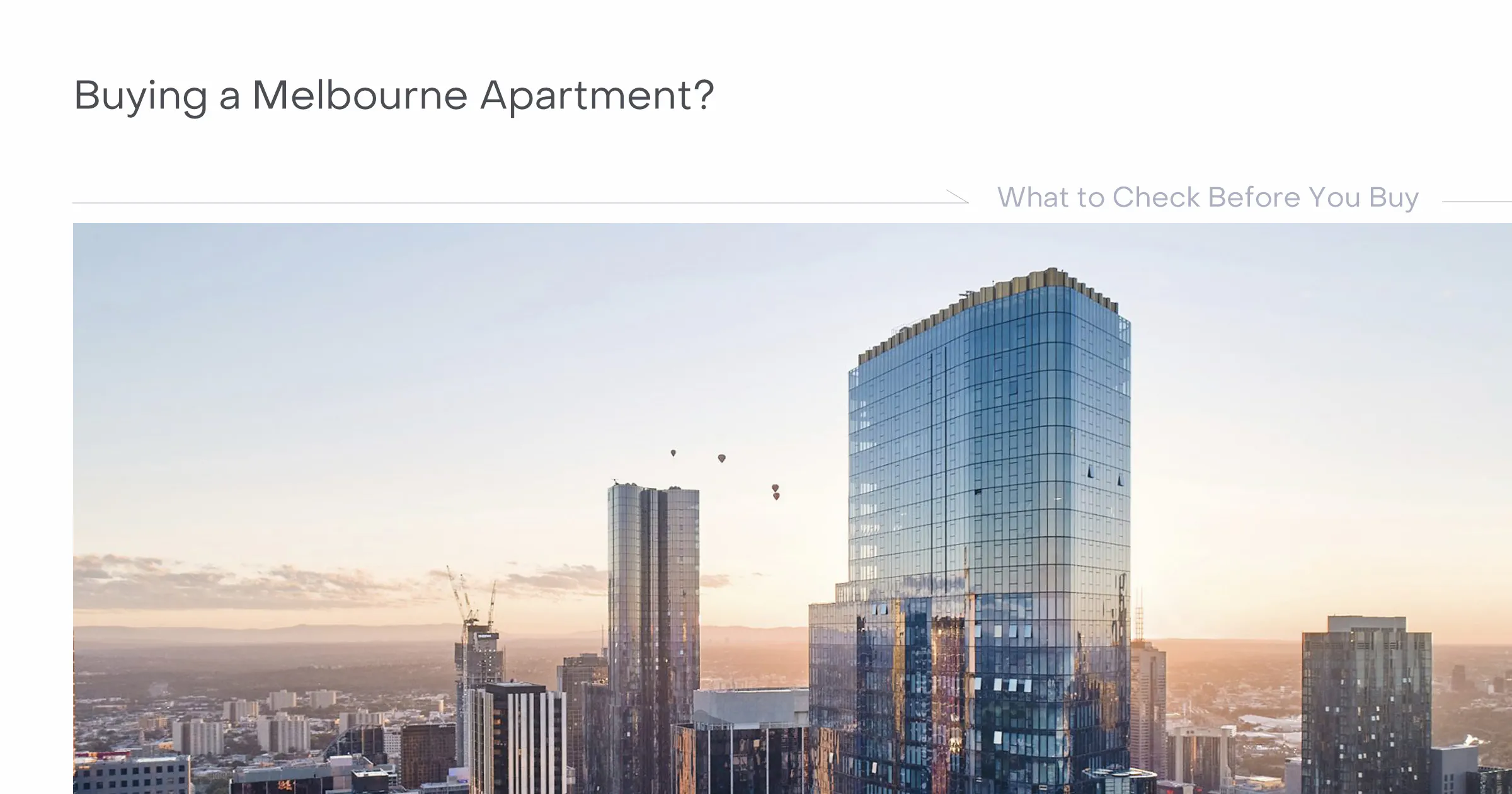 Melbourne apartment buildings at sunset