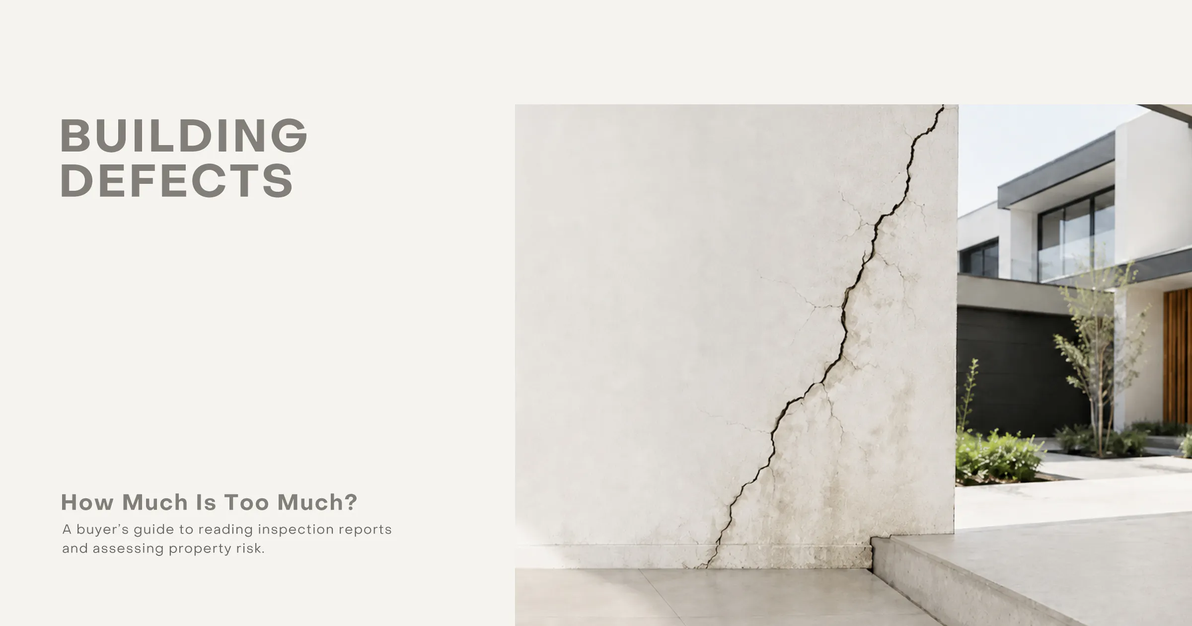 Building defects and a structural crack beside a Melbourne home