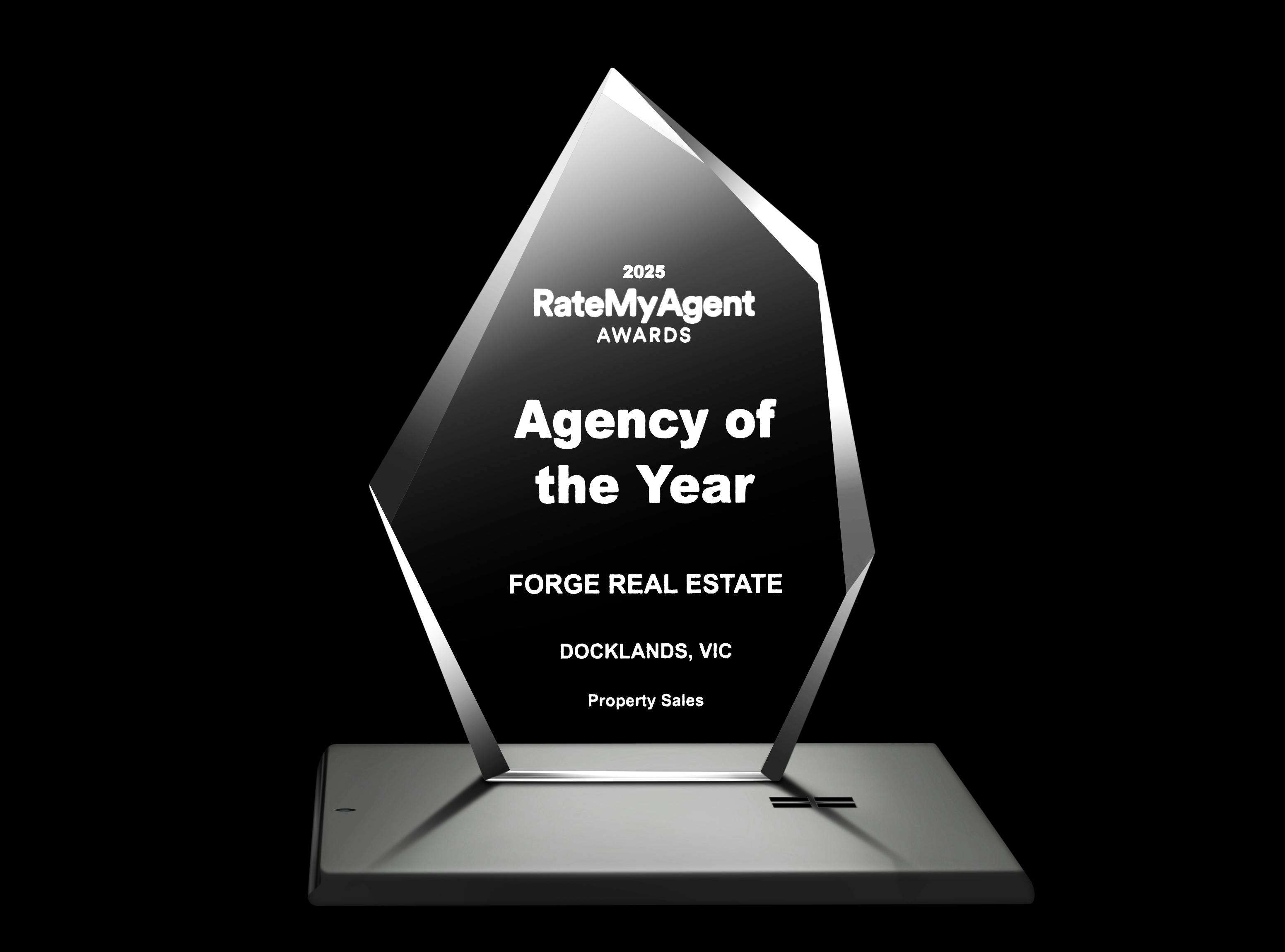 Forge Real Estate awarded “Agency of the Year” 2025 by RateMyAgent.