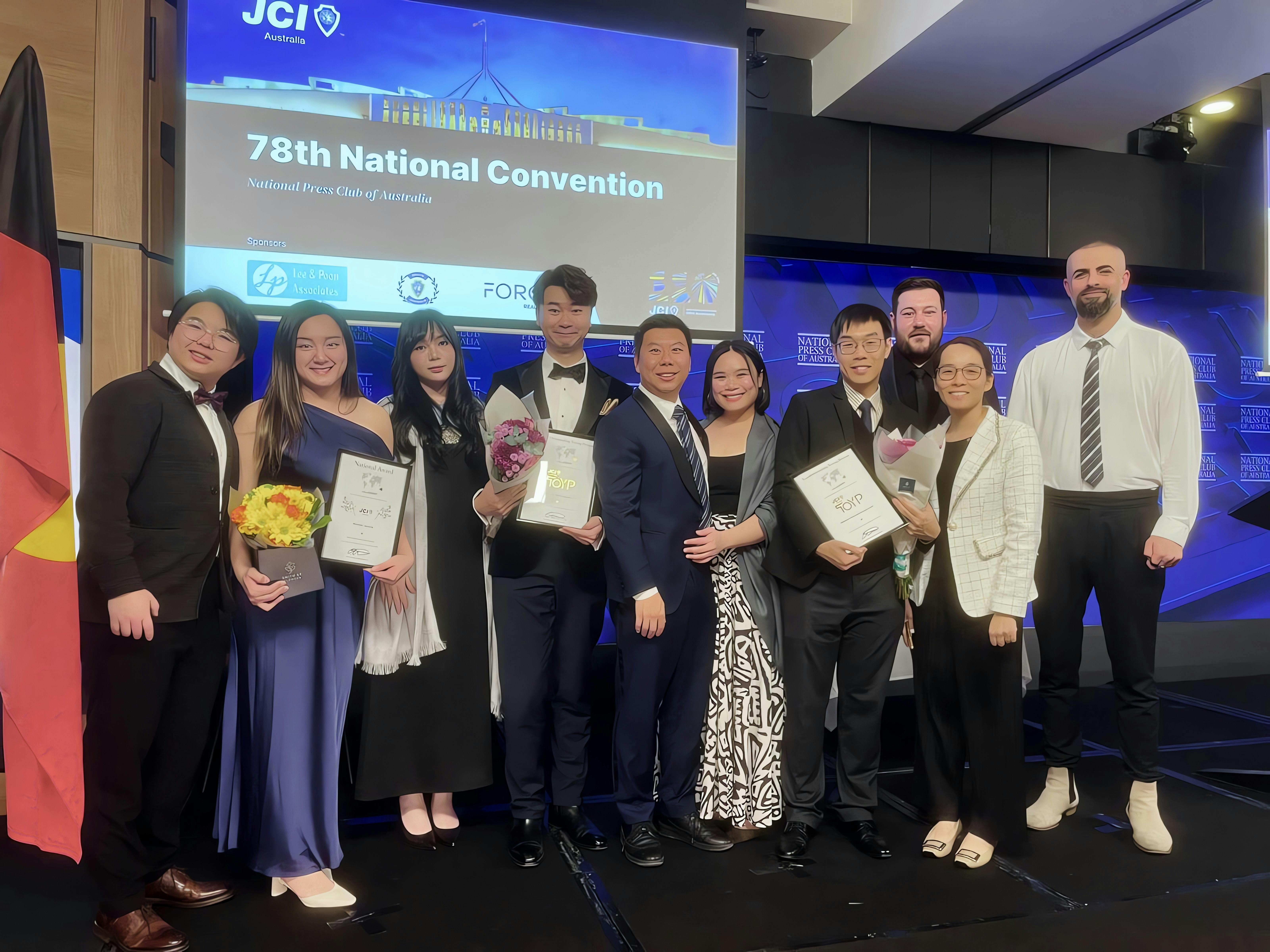 Melbourne skyline celebrating Malcolm Lee’s 2025 JCI TOYP award announcement.