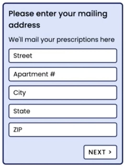 address question - Formsort form