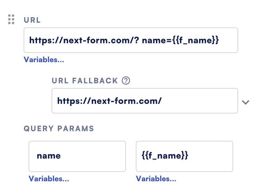 Formsort - templated url parameters