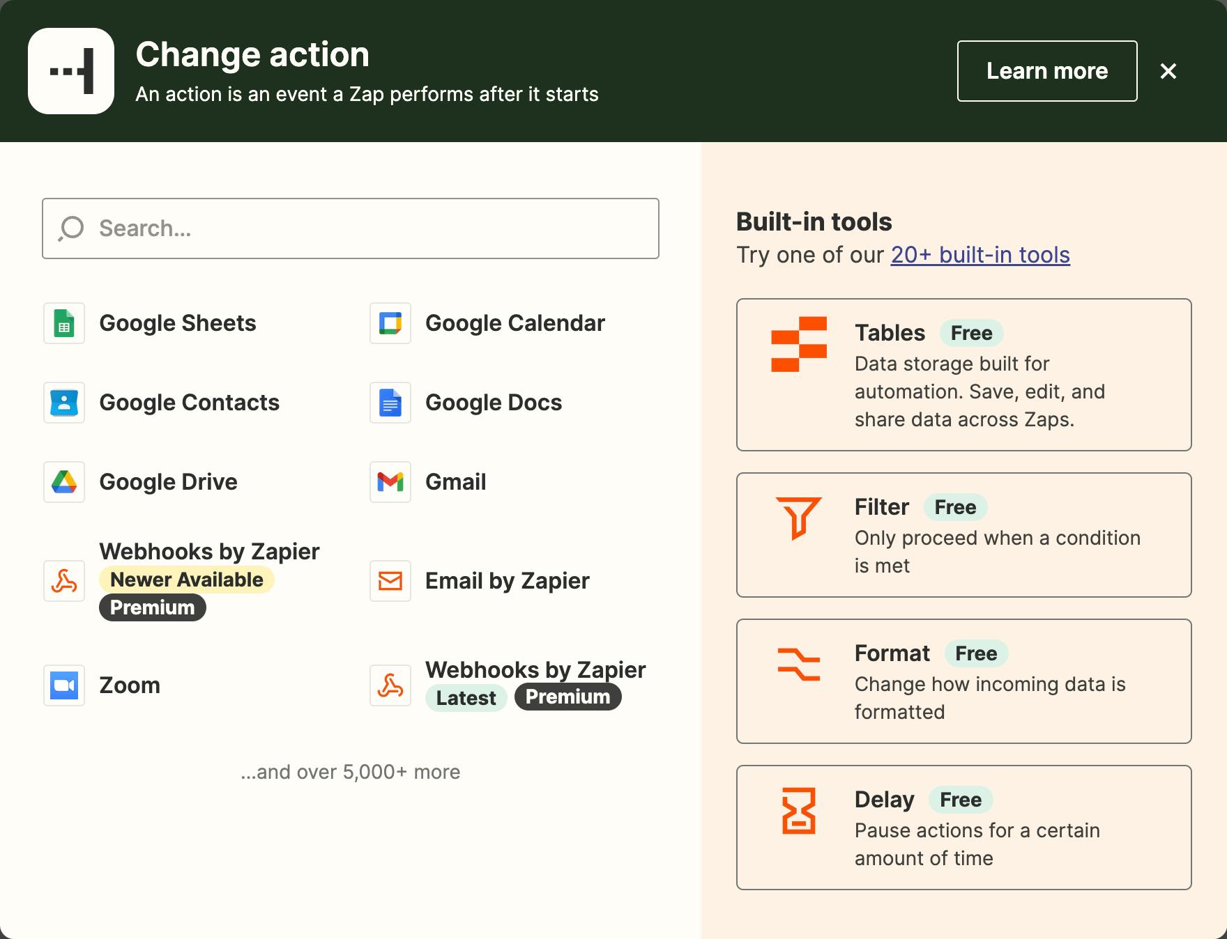 Zapier action