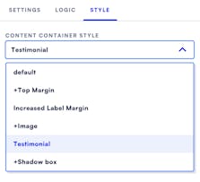 Formsort - Pick custom container style