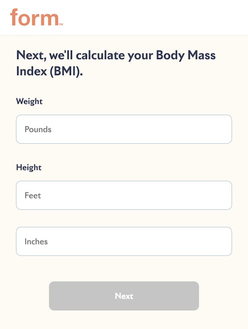 Form Health weight loss onboarding form - Formsort