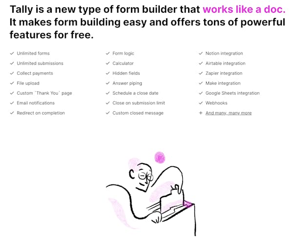 tally.so - jotform alternative