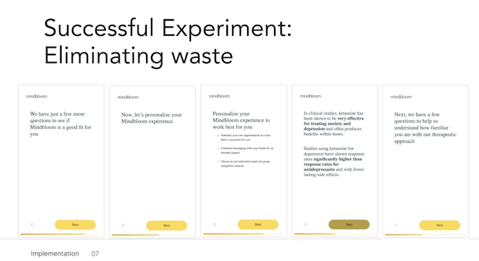 Mindbloom's growth experiment - reducing number of questions in a form