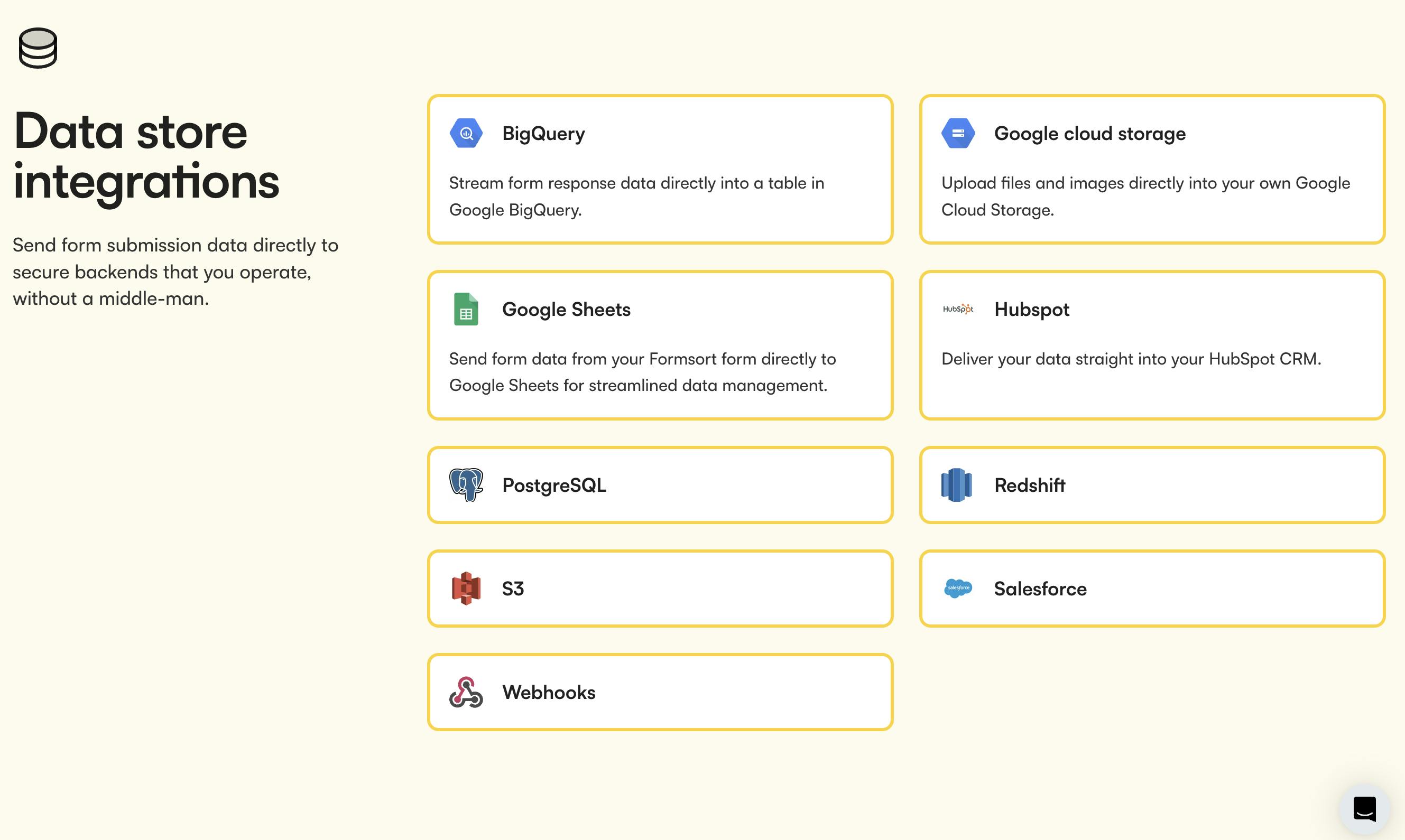 data integrations formsort