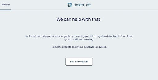 Health Loft Formsort form - desktop