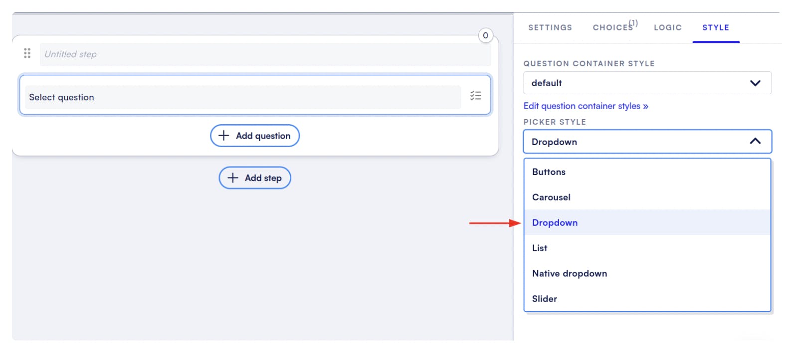 Formsort's dropdown customization