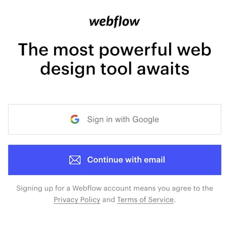 Webflow's terms and conditions - user consent