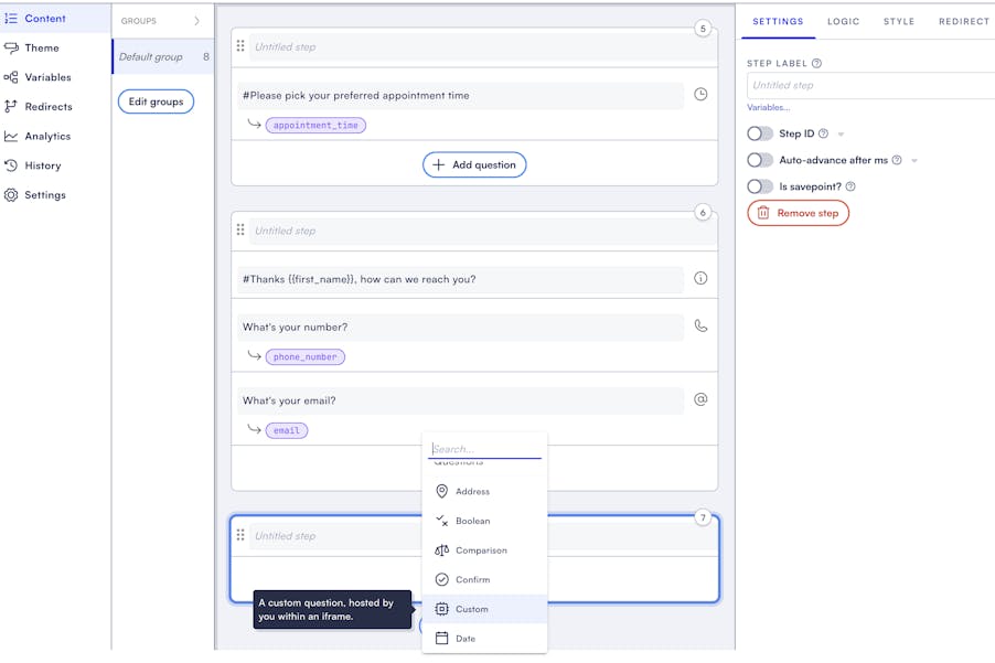 Scheduling inside a patient intake form - Formsort