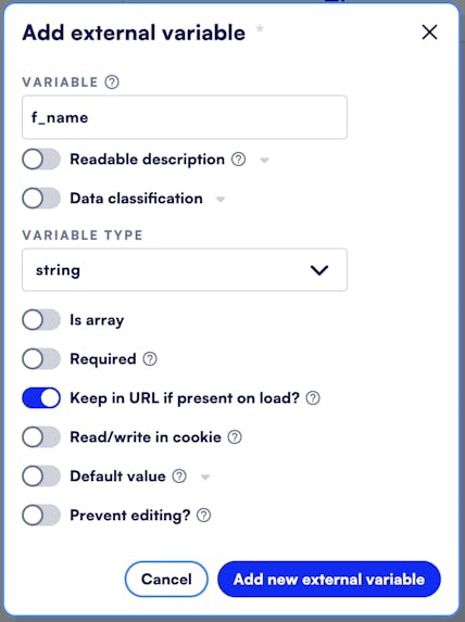 Formsort - external variables