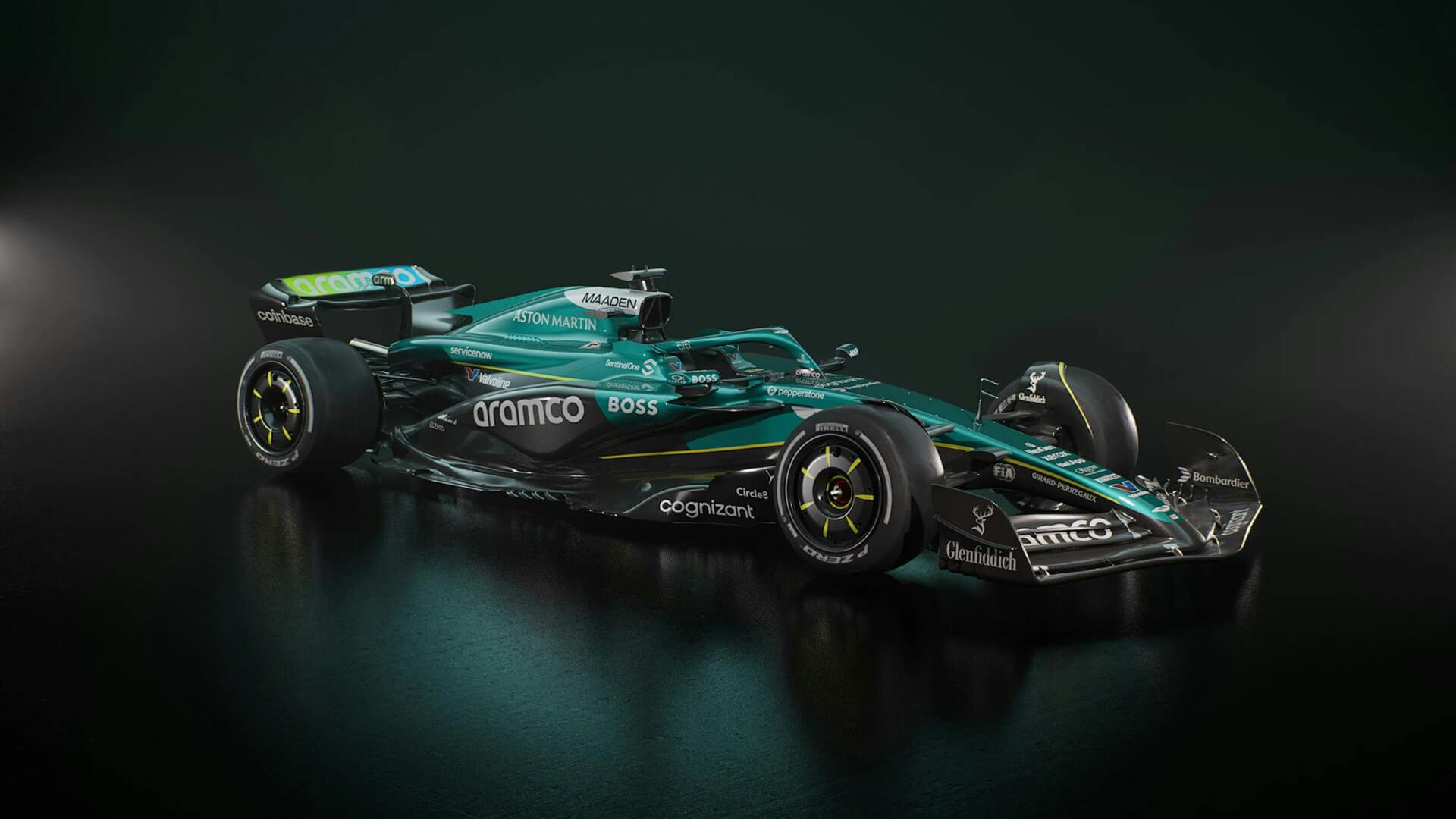 Aston Martin F1 AMR25 3:4 front view 2025 new livery
