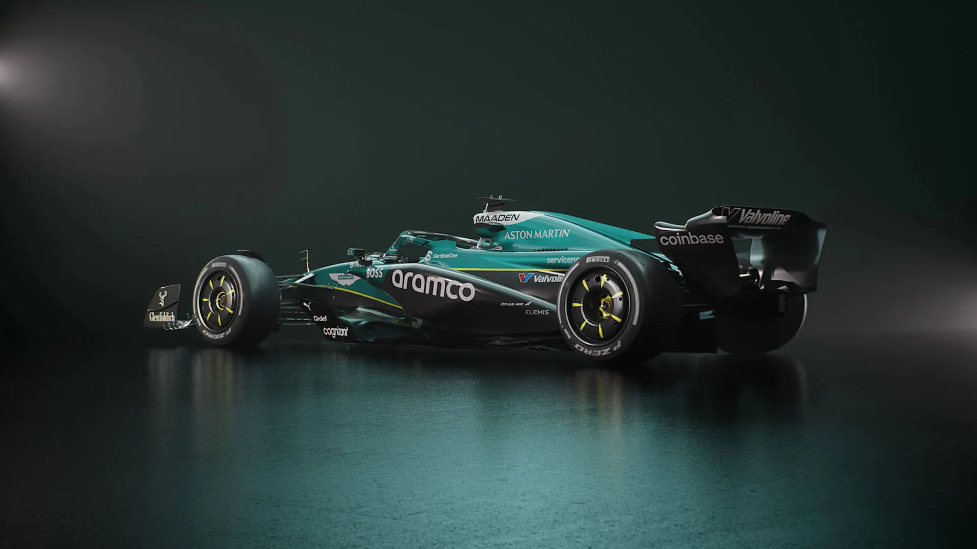 Aston Martin F1 AMR25 3:4 rear view 2025 new livery
