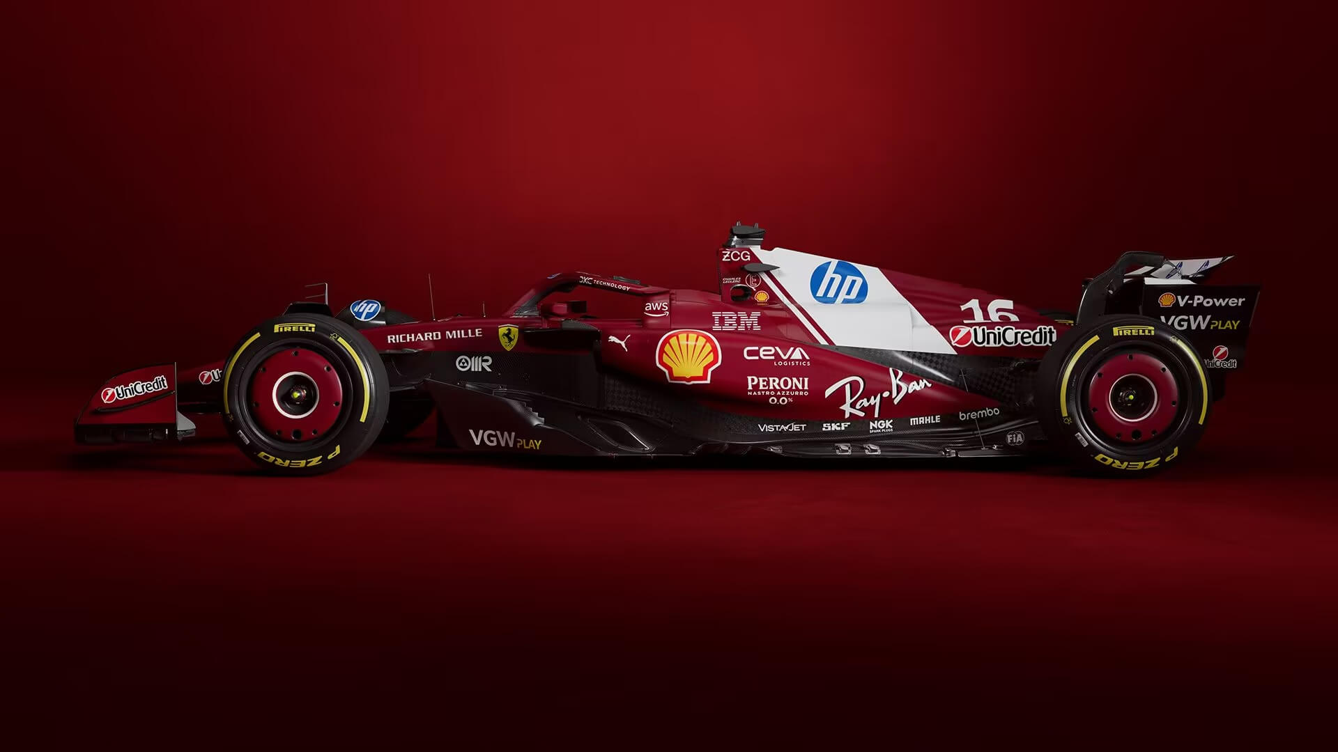 Ferrari F1 SF-25 side view 2025 new livery