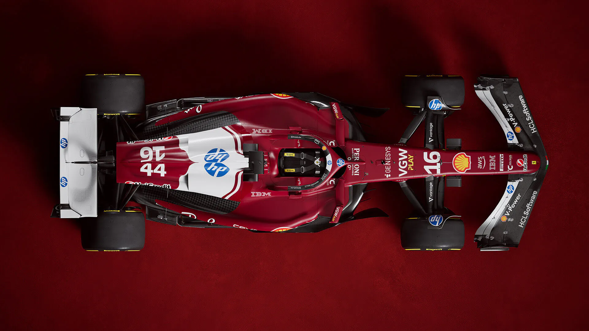 Ferrari F1 SF-25 top view 2025 new livery