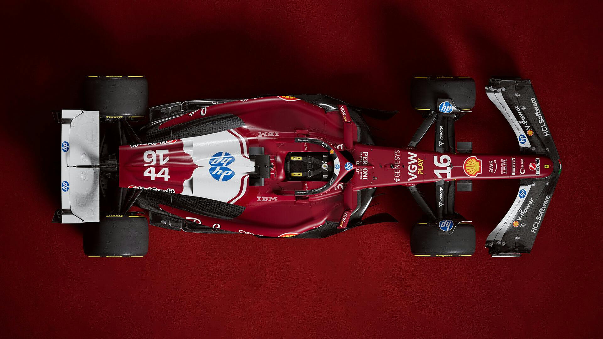 Ferrari F1 SF-25 top view 2025 new livery