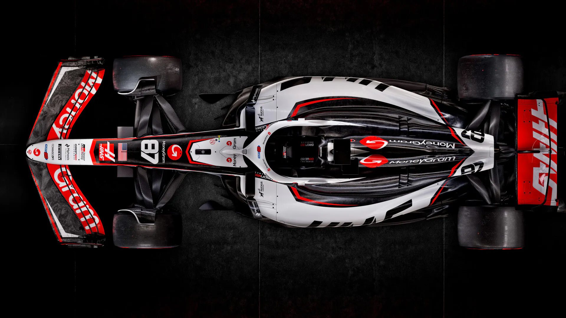 Haas F1 VF-25 top view 2025 new livery
