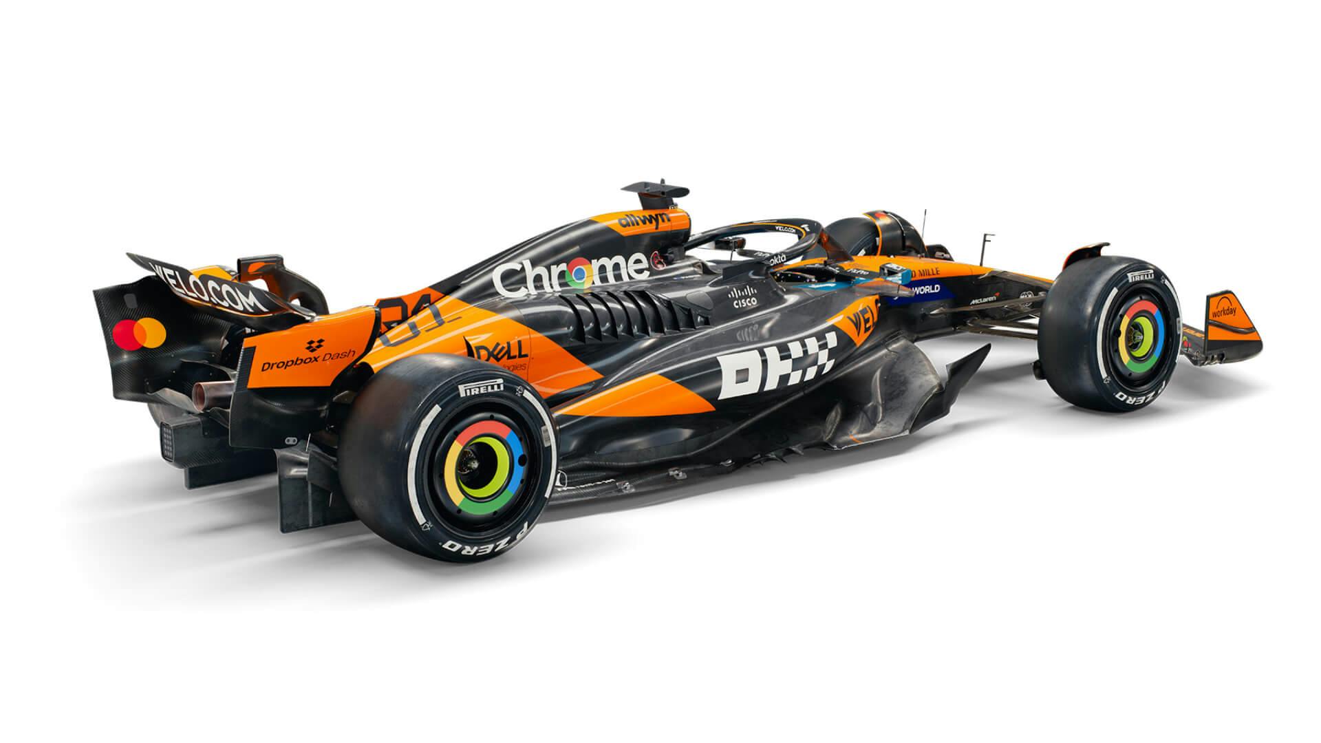 McLaren F1 MCL39 3:4 rear view 2025 new livery