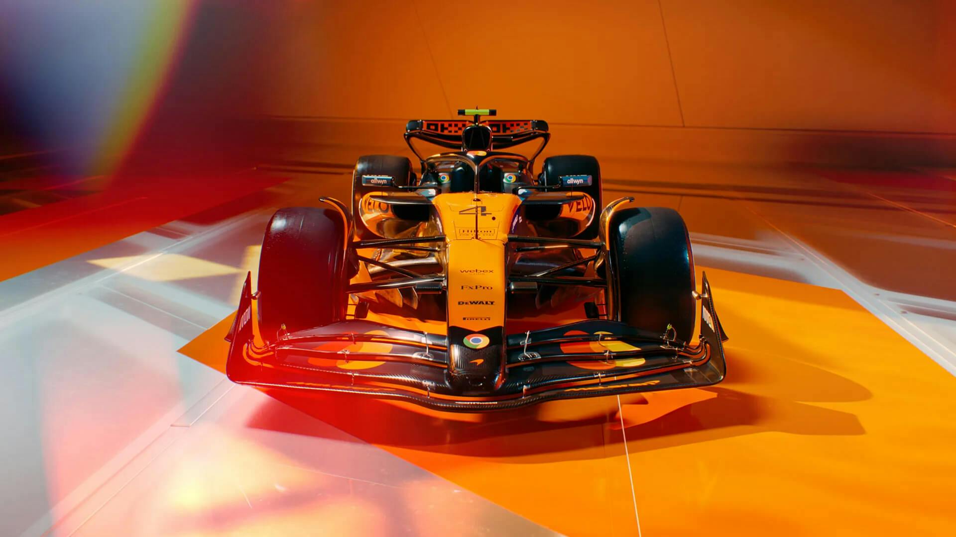 McLaren F1 MCL39 colored front view 2025 new livery