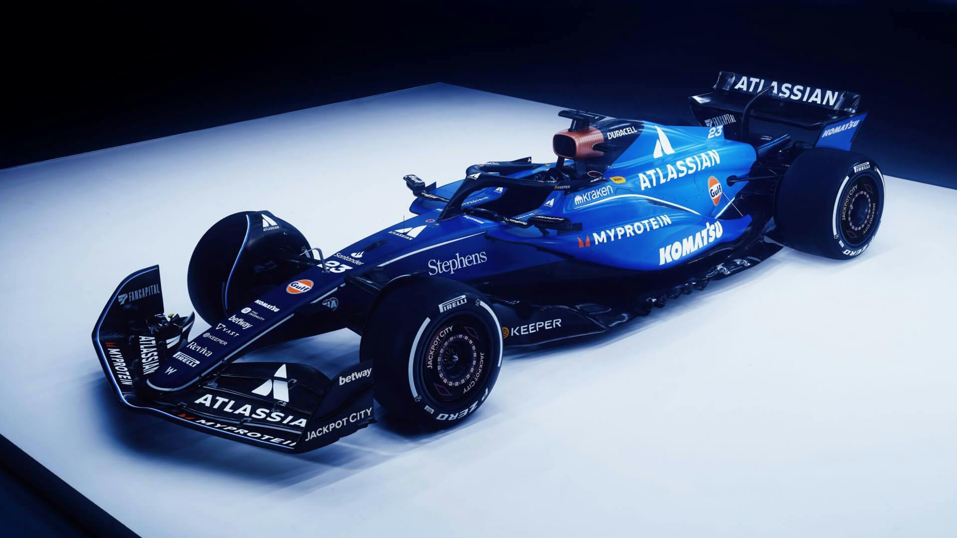Williams F1 FW47 left front view 2025 new livery