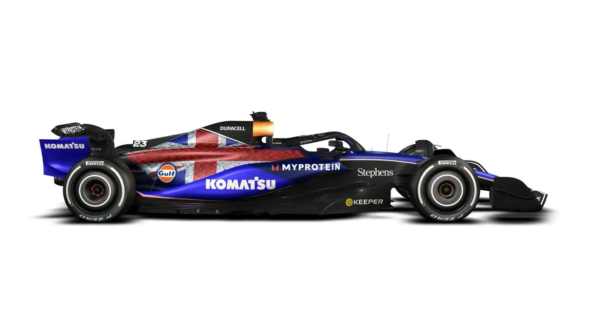 Side view of the FW46 special Livery for Silverstone