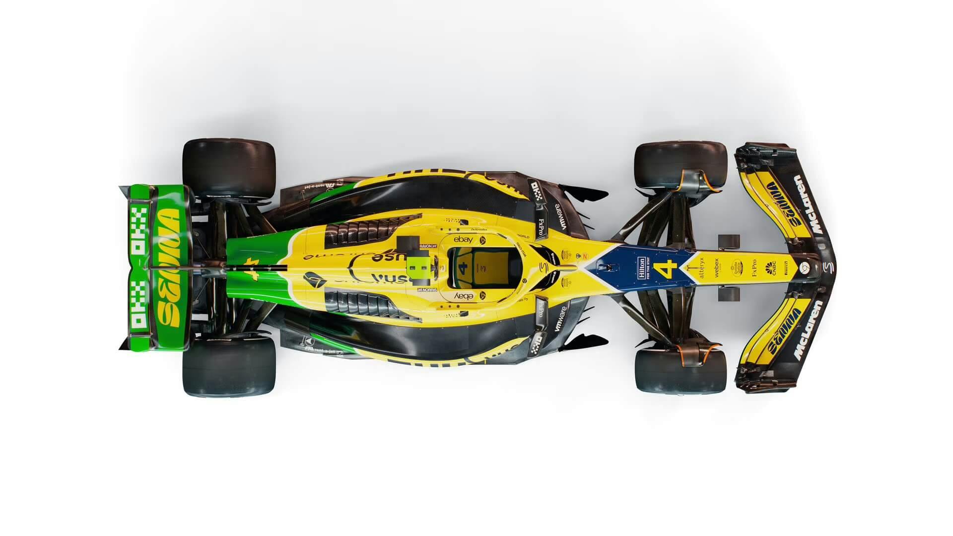 Top view of the MCL38 Senna Livery for Monaco