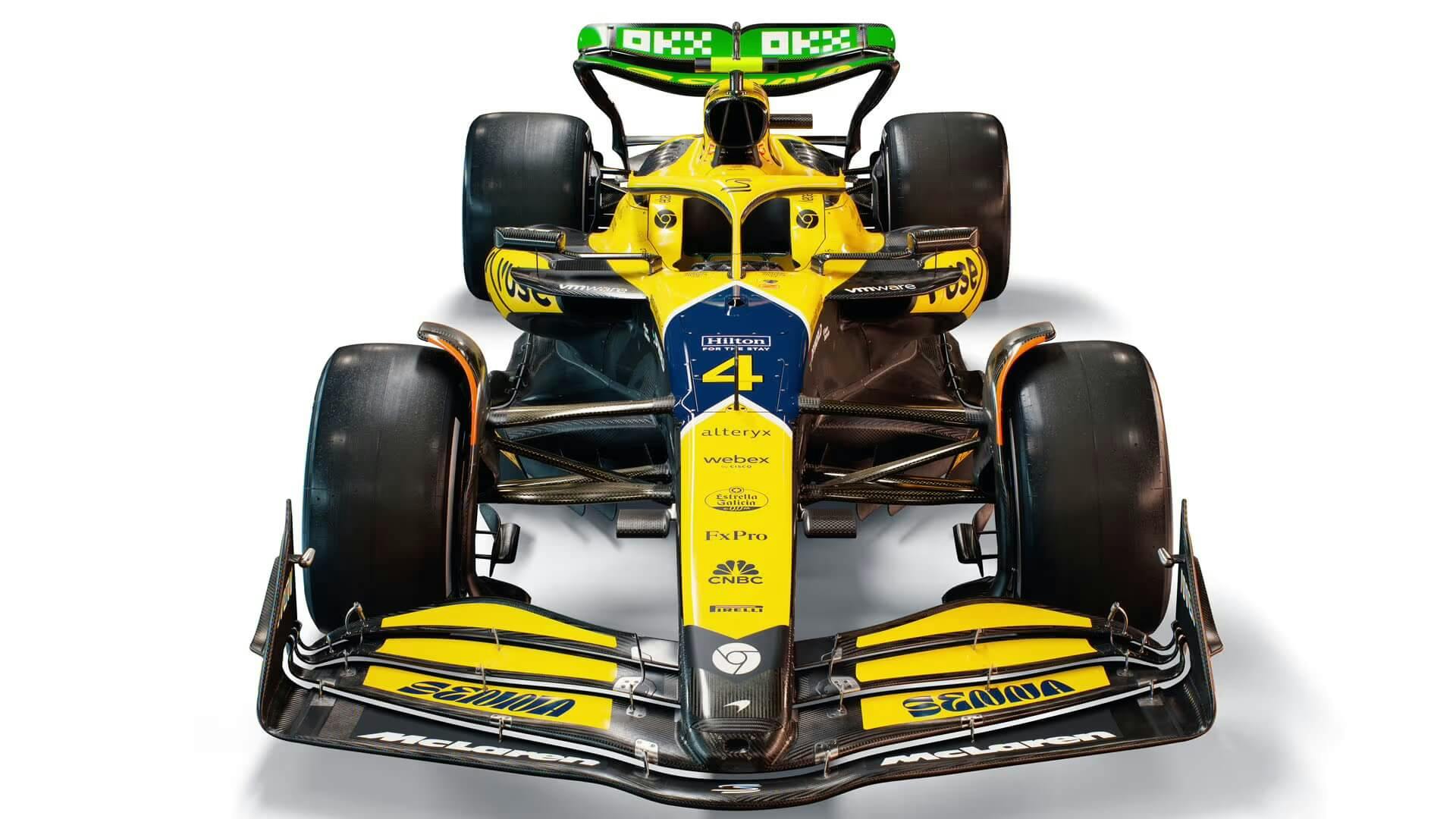 Front view of the MCL38 Senna Livery for Monaco