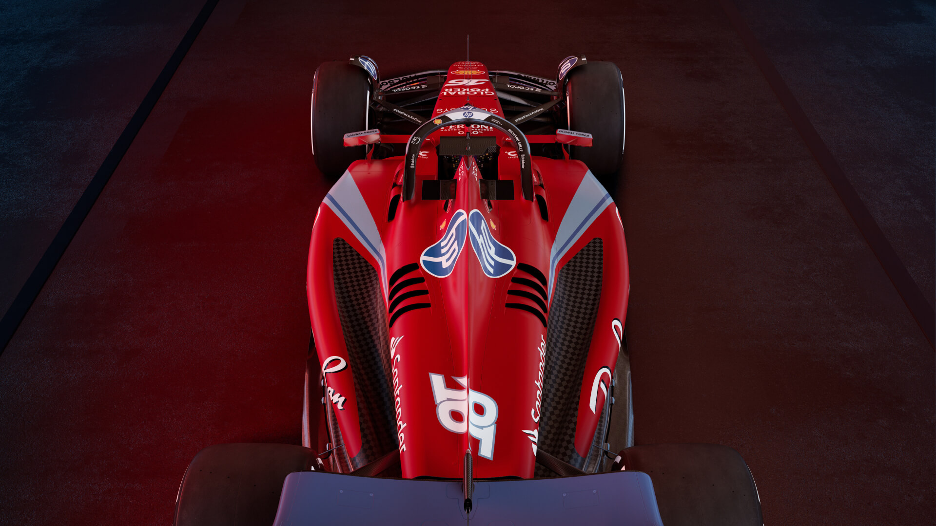 Rear view of the SF-24 Ferrari Livery Miami GP (Leclerc's F1 car)