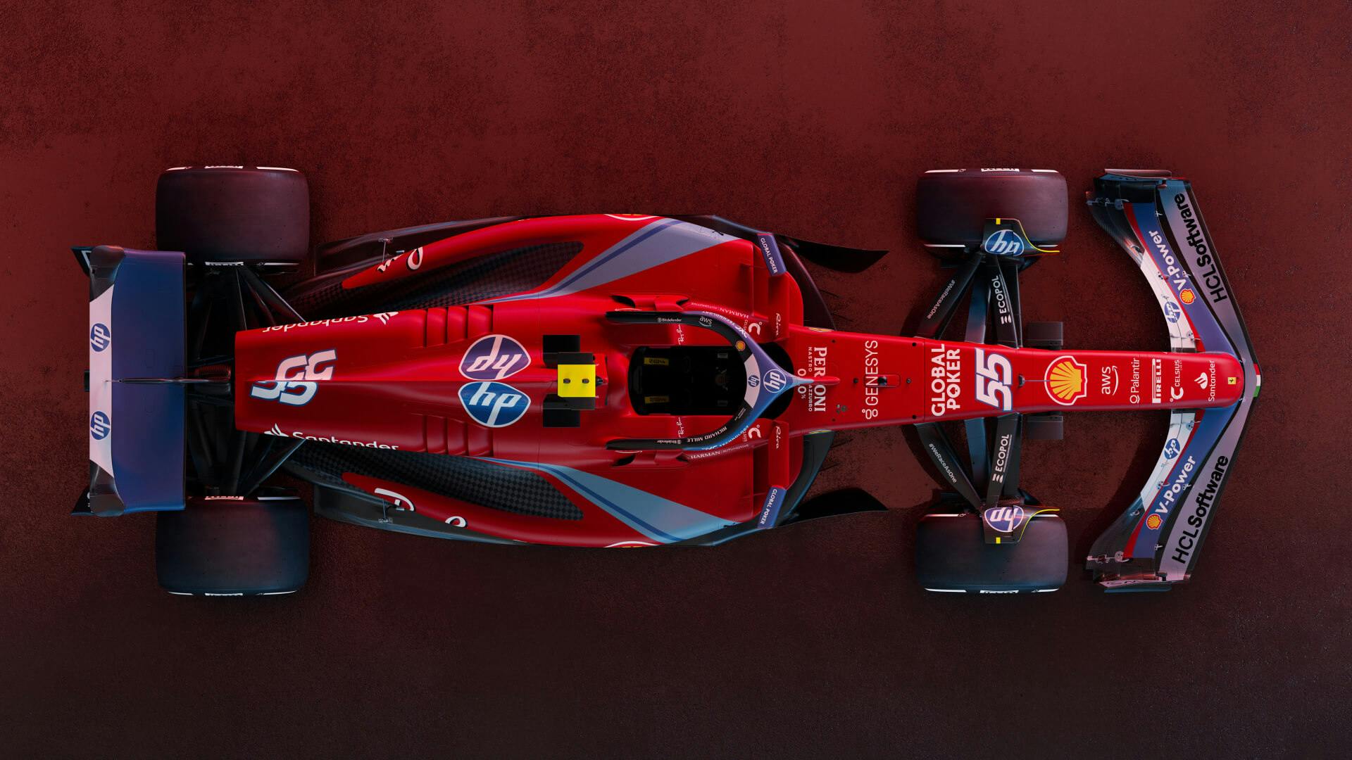 Top view of the SF-24 Ferrari Livery Miami GP (Sainz's F1 car) 