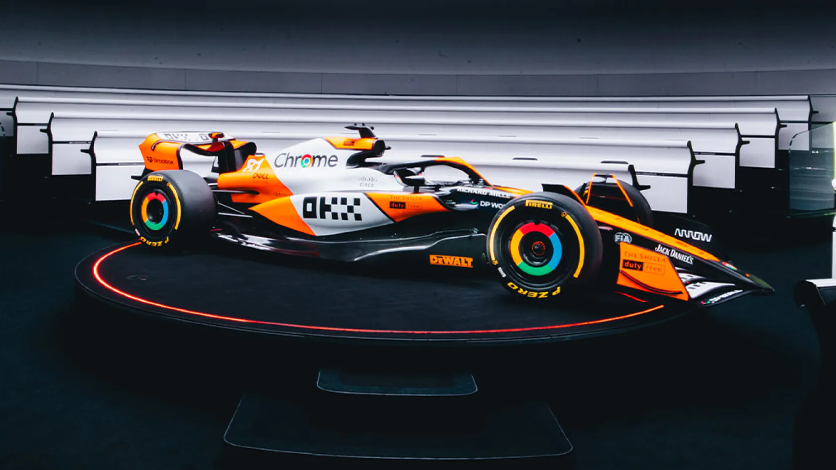 Side view of the McLaren MCL38 Reborn Livery for Singapore Grand Prix