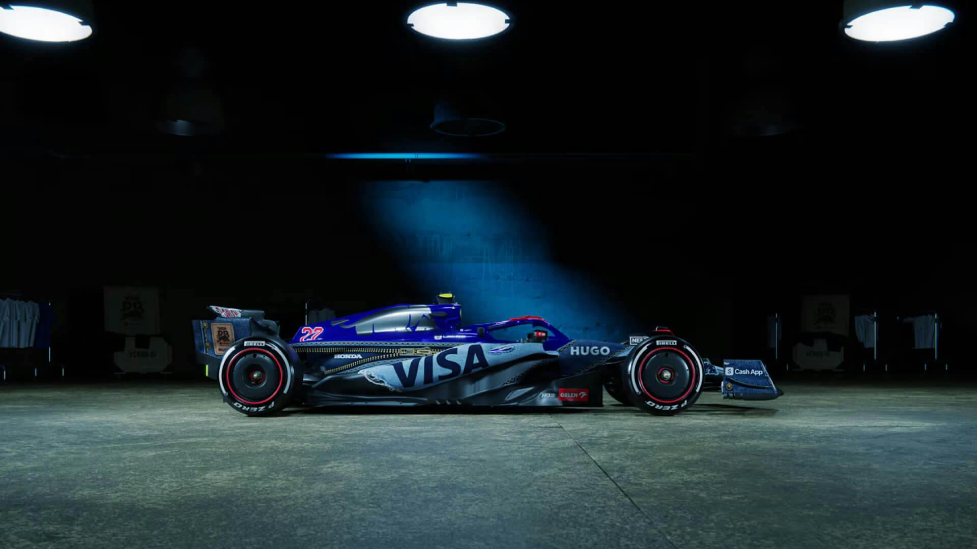 Right side view of the Racing Bulls special livery for Singapore GP