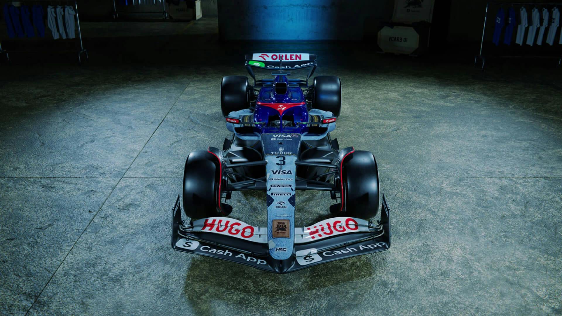 Front view of the Racing Bulls special livery for Singapore GP