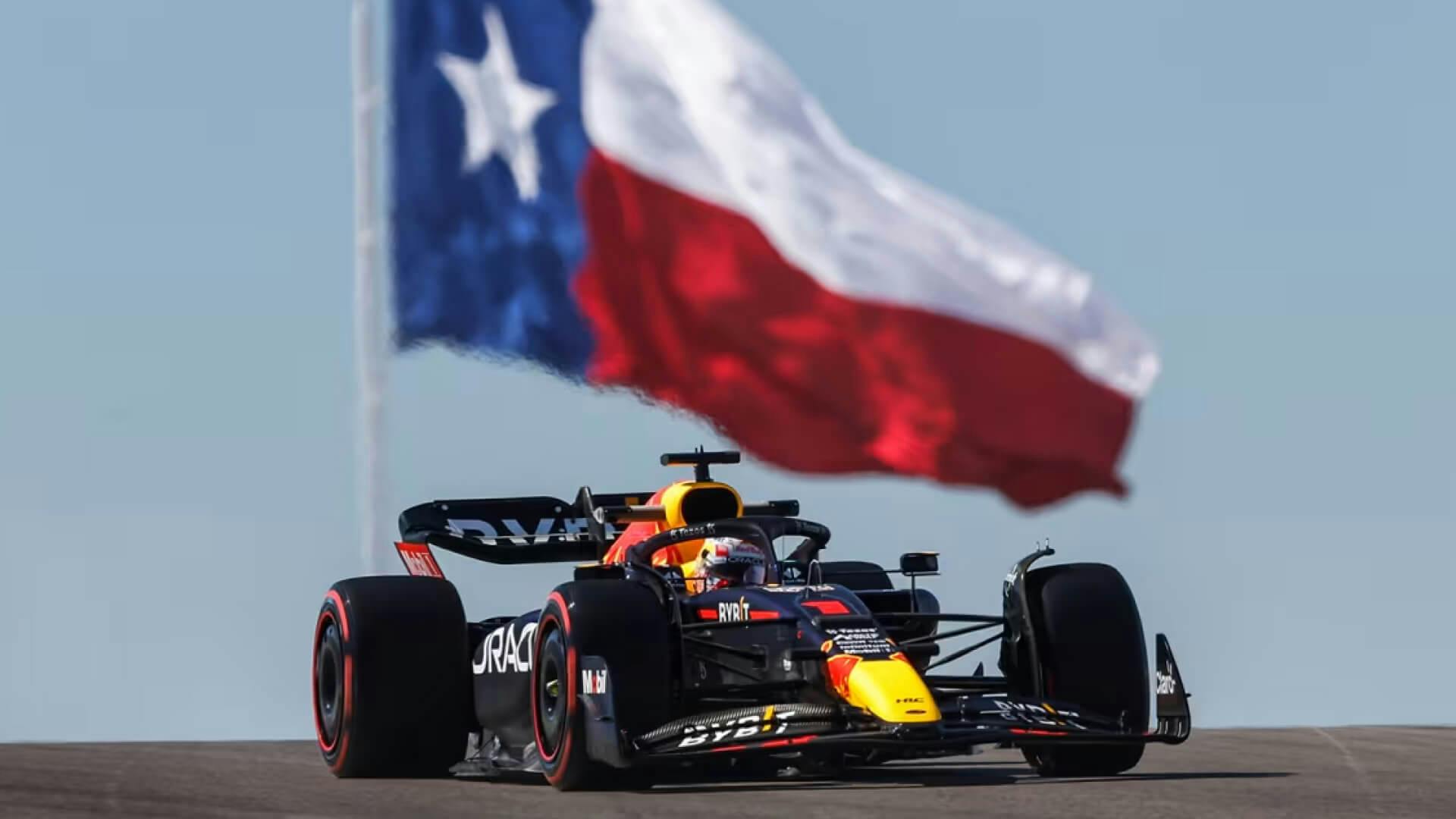 Max Verstappen in the RB19 at the 2023 United States F1 Grand Prix