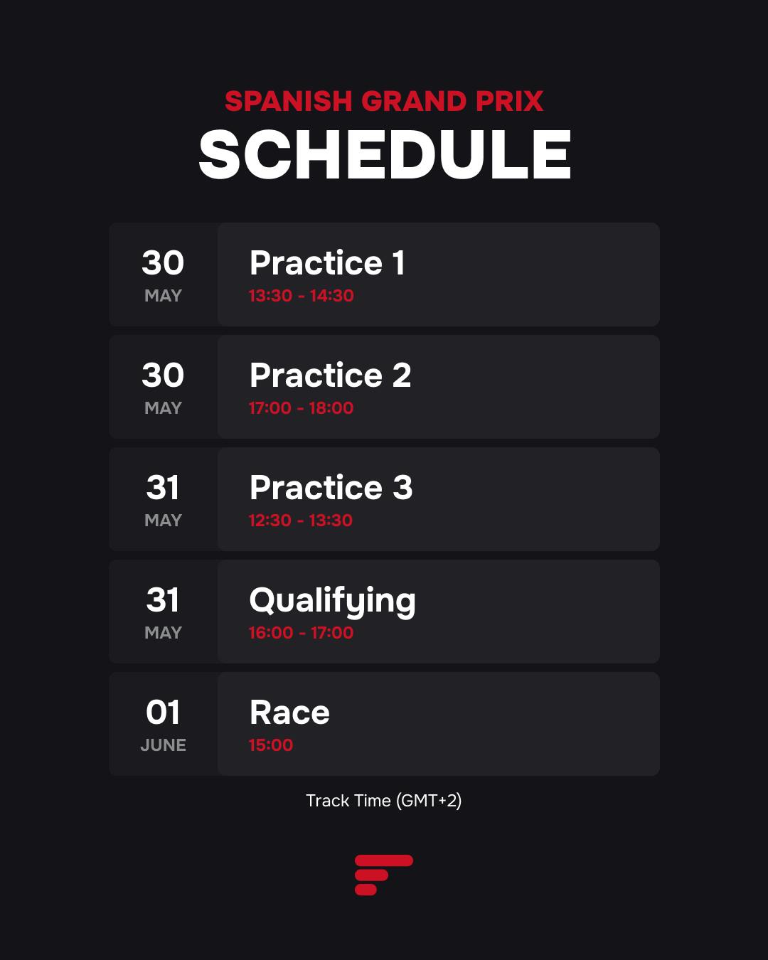 2025 Spanish Grand Prix Schedule