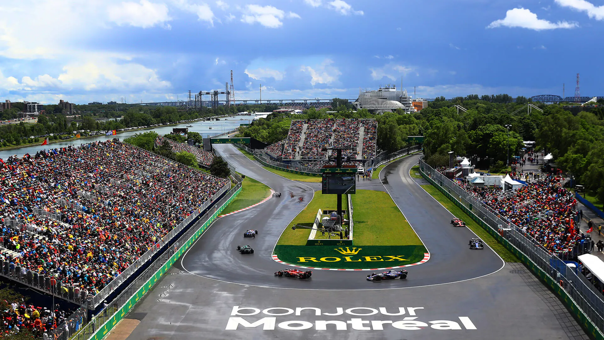 Famous hairpin turn at Montréal’s Circuit Gilles Villeneuve