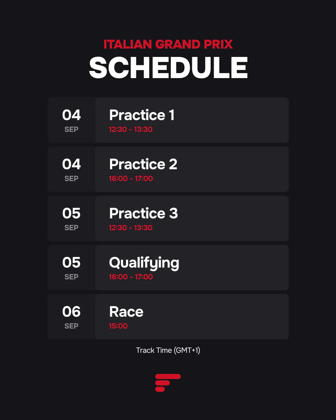 Schedule Italian GP 2026