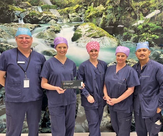 Urologist Louise Rouse with the Forté Hospital team after performing Christchurch's first Barrigel procedure.