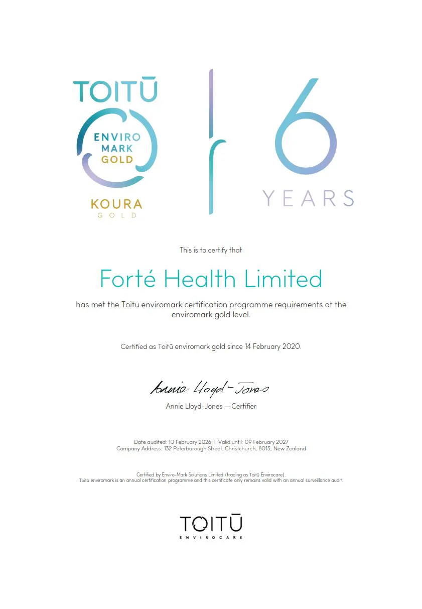 6 year Toitū certificate