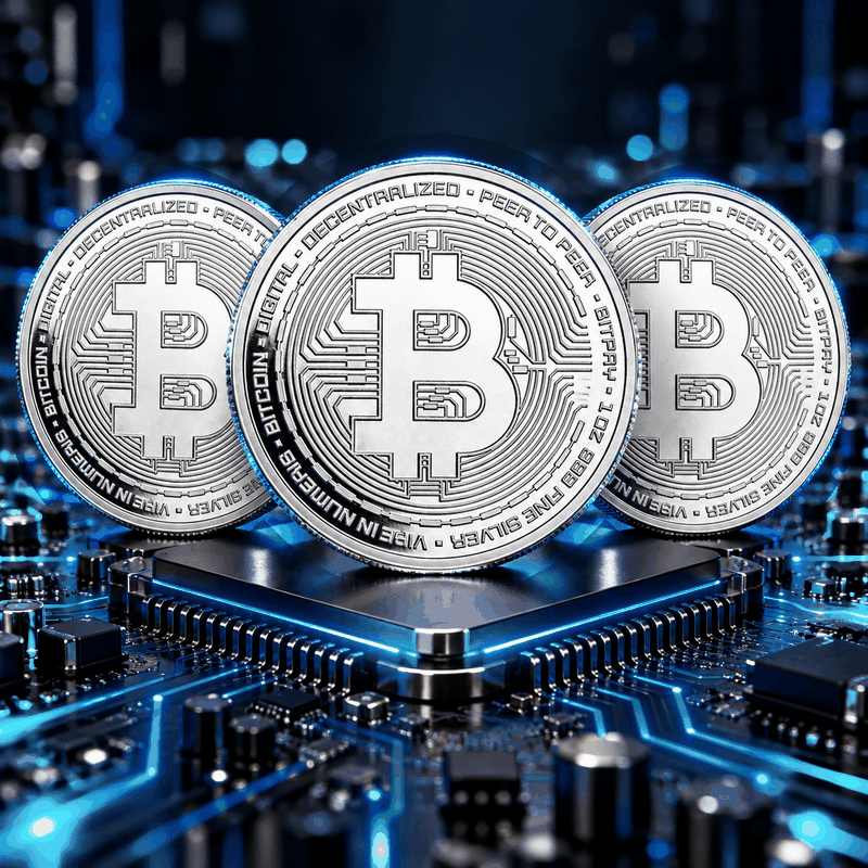 3 x 1 oz Bitcoin 999 Silver Rounds