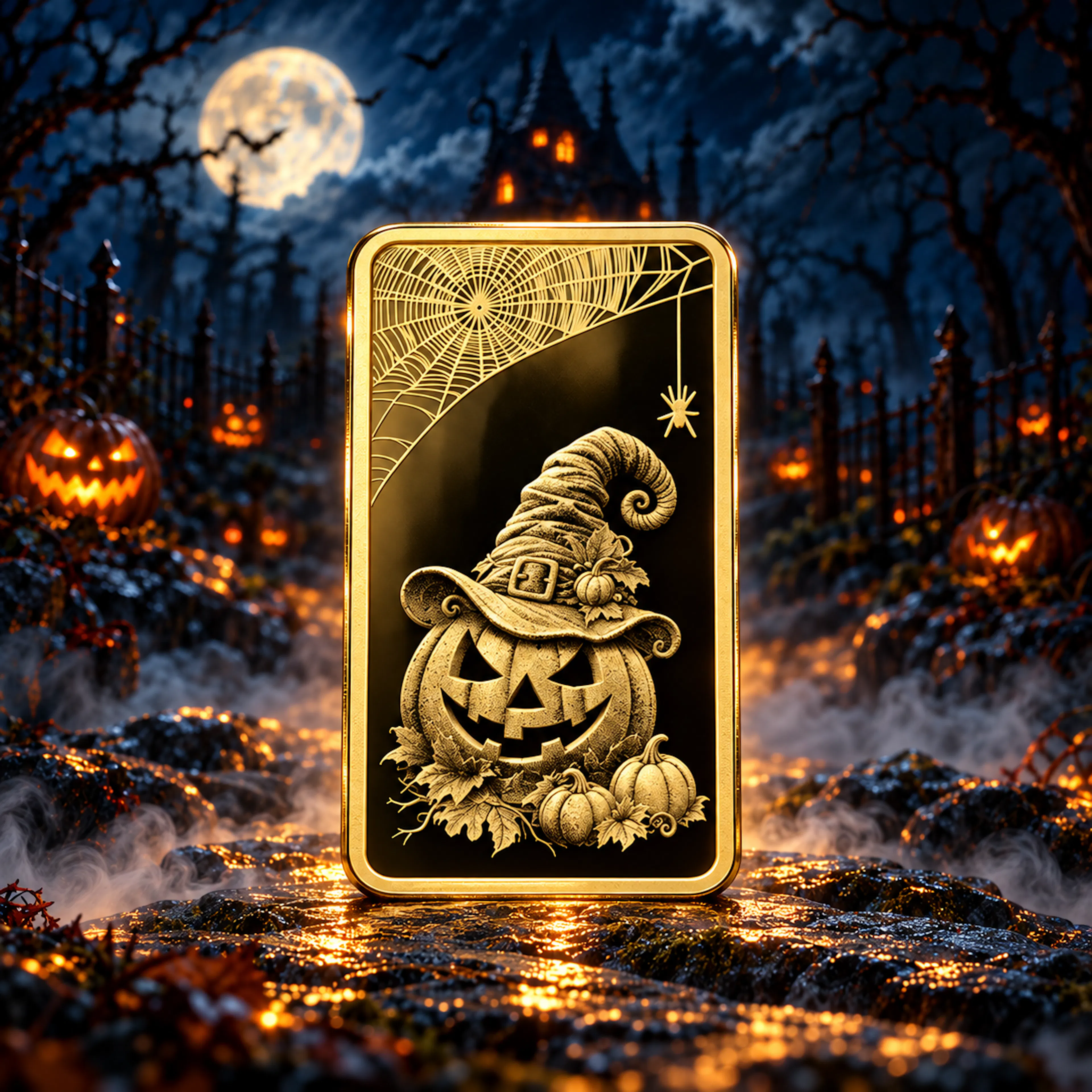 2026 1/100 oz Germania Mint Halloween Gold Bar Front
